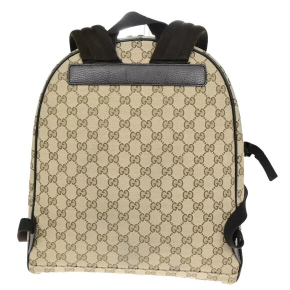 GUCCI Logo GG Pattern Backpack Bag Canvas Leather Brown SHW Italy 40RK750 - Picture 9 of 14